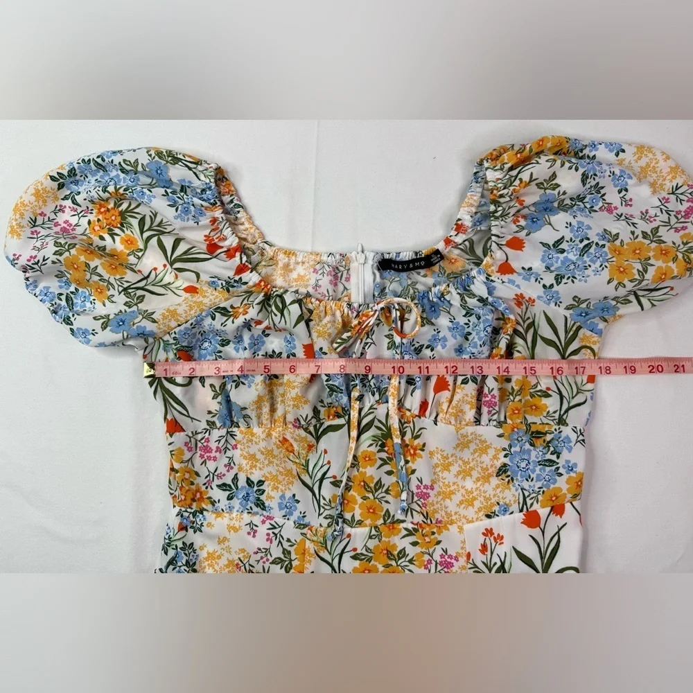 Mary & Mo Floral Short Sleeve Empire Waist Dress Size XL - Picture 7 of 8